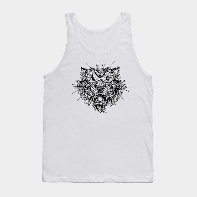 Tiger Rage Tank Top by MattKetmo